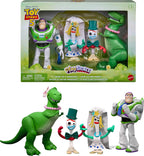 Mattel Disney y Pixar Toy Story 5 ¿Qué es una boda? Paquete de 4 figuras con accesorios, paquete de historia de escala de juegos
