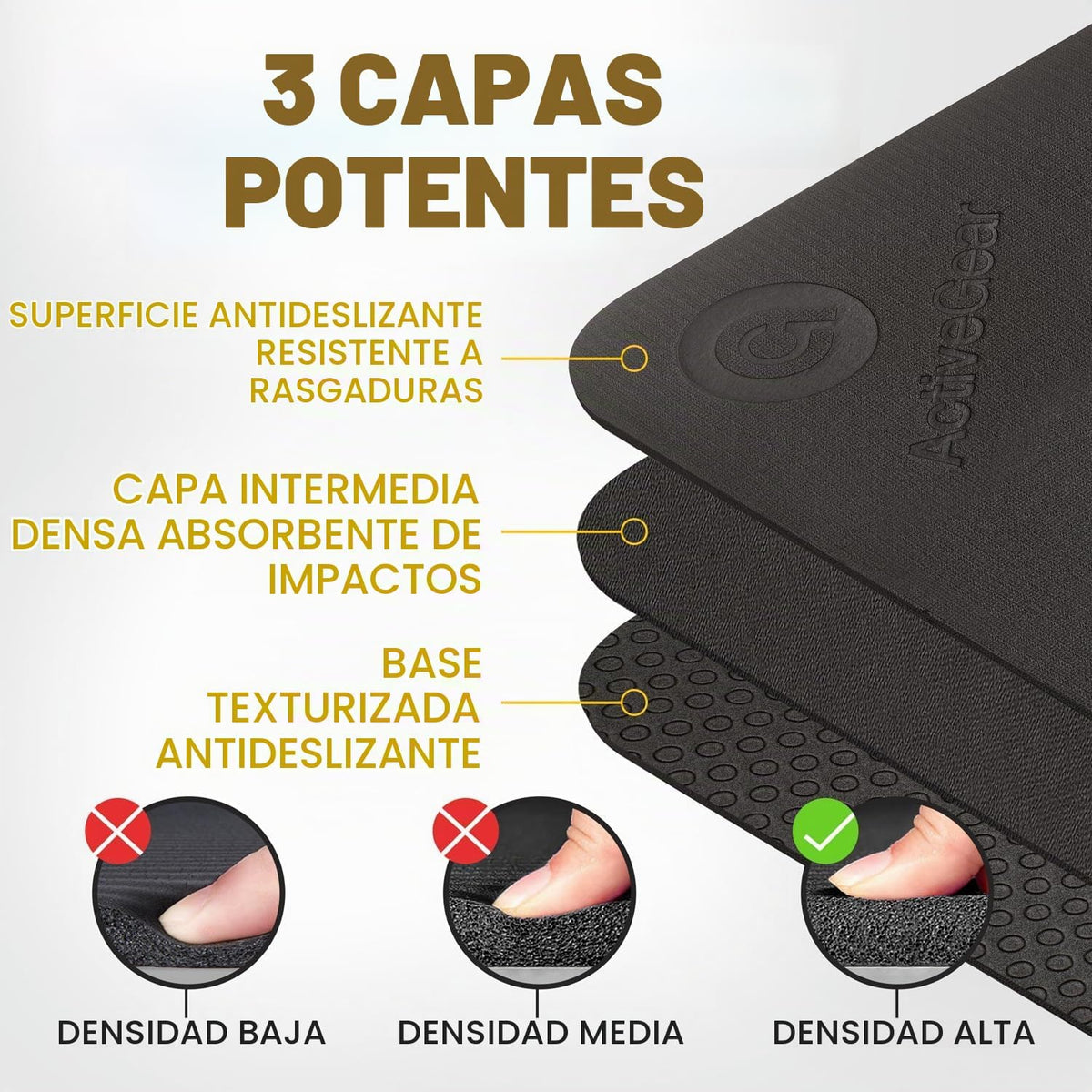 ActiveGear Alfombrilla de ejercicio grande para entrenamiento en casa | Suelo de gimnasio de entrenamiento para gimnasio en casa | Alfombrilla de entrenamiento de goma - 6 x 4 pies