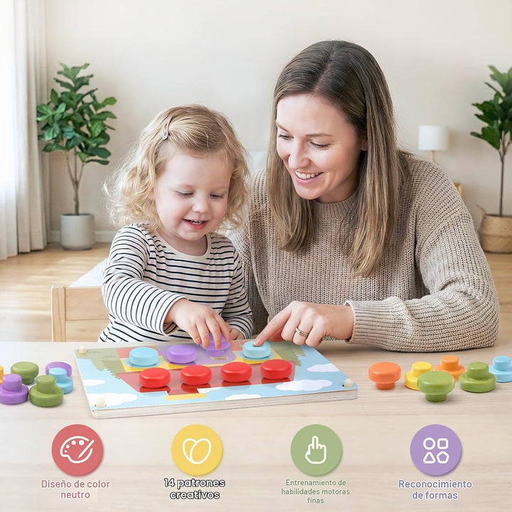 Joyreal Juguetes Montessori de madera para niñas de 2, 3, 4 años, r...