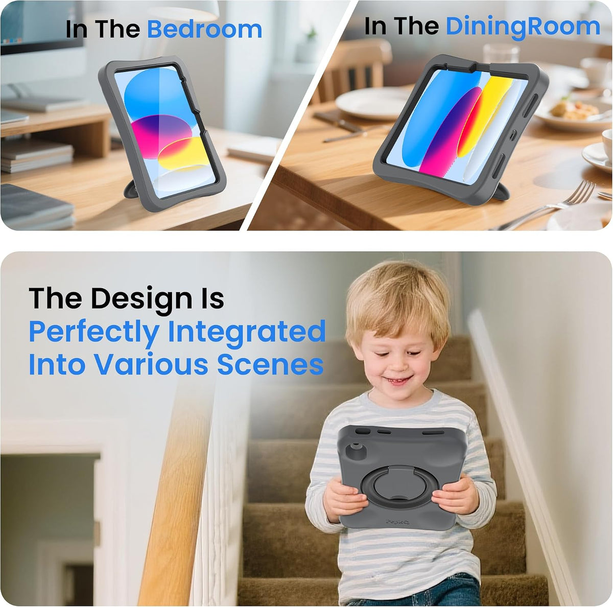 Pepkoo - Funda para niños para iPad (A16) de 11ª/10ª generación