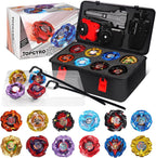 12 X Right-Spin Blade Tops Set con 3 Launchers, 1 Grip, Battle Toy Ages 6+