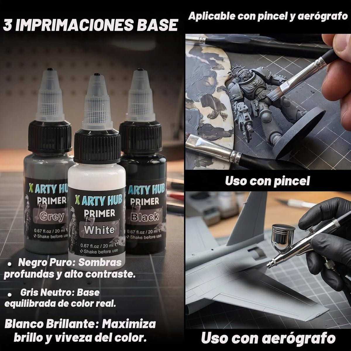 Juego de pintura modelo, kit de pintura en miniatura de 34