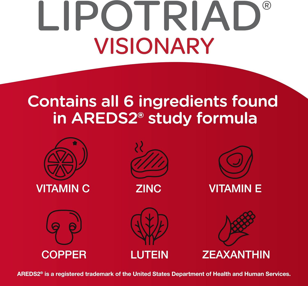 Lipotriad Visionary Eye Vitamins, 90 cápsulas, suministro para 90 d...