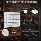 Kit organizador de tablero perforado, paquete de 4 paneles de metal de