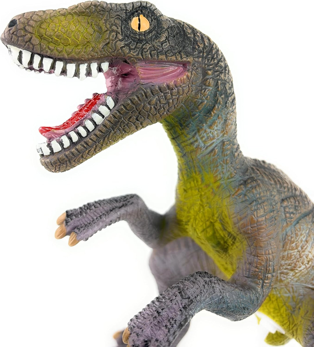 Juguete de dinosaurio de vinilo Velociraptor de 16