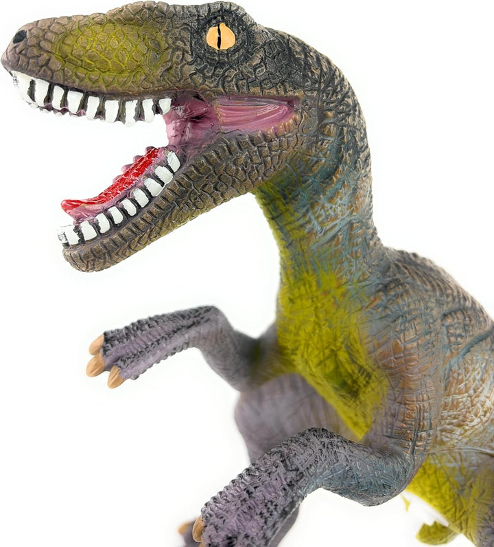 Juguete de dinosaurio de vinilo Velociraptor de 16
