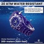 Smith & Wesson 357 Series Reloj táctico militar suizo de tritio H3, impermeable 20ATM para hombre, reloj de buceador de 45mm de campo con pantalla analógica, correa de goma, piezas suizas, movimiento