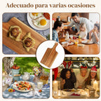 12 paquetes de tablas de cortar de madera de acacia, tabla de cortar lisa de 12 x 6 pulgadas con asas, tabla de cortar de madera para cocina, tabla de cortar a granel con cuerda y cinta a cuadros para verduras, carne, pizza, queso, pan de frutas