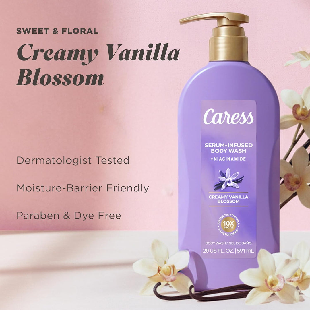 Caress Jabón corporal hidratante cremoso de flor de vainilla con bo...