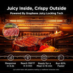 Midea Flexify Pro 10+4 Combo de Horno Tostador y Freidora de Aire, Cocción con Bloqueo Jugoso de Grafeno, Horno de Encimera con Puerta Francesa, Fritura de Aire Flash a 450°F, 26.4 Cuartos, Acero