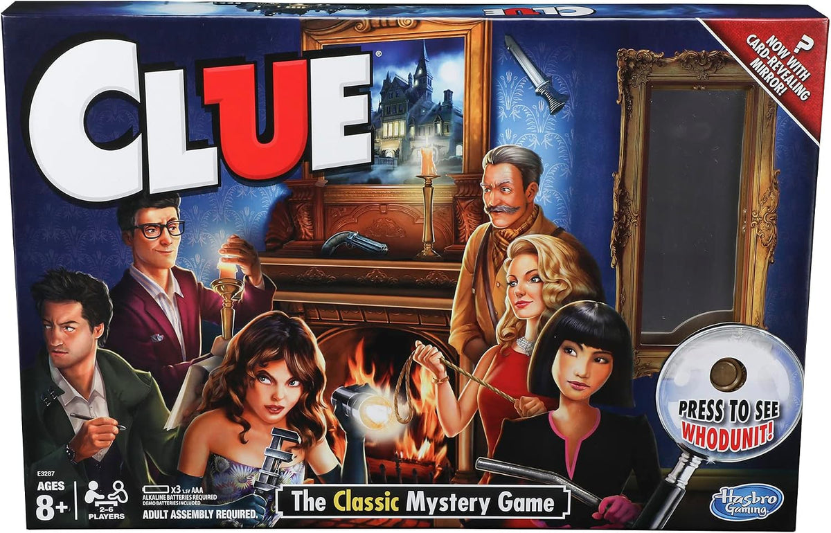 Hasbro Gaming Juego Clue, Juego de Mesa de Misterio, 2-6 Jugadores, 8+ Años (Exclusivo de Amazon)