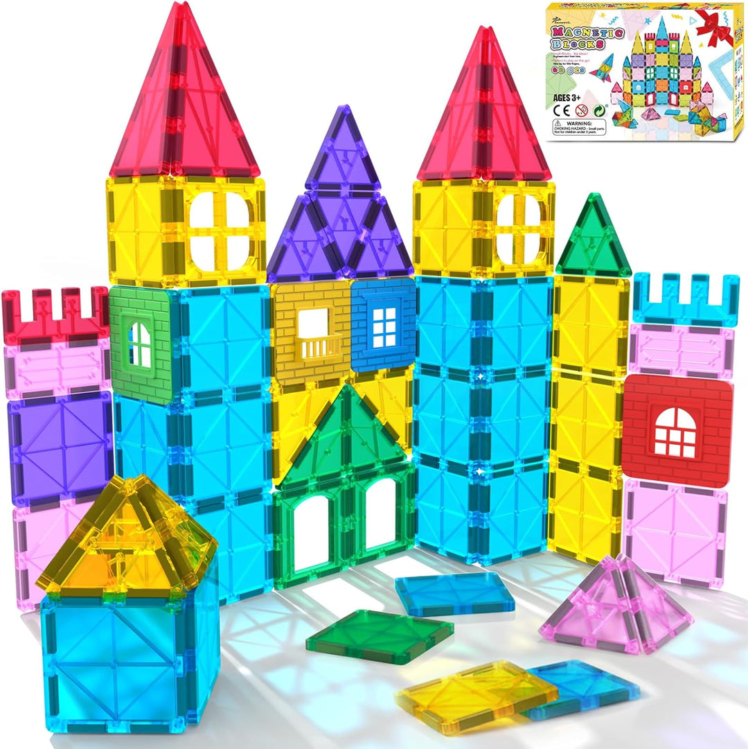 Jasonwell - Azulejos magnéticos, bloques magnéticos para niños 60 p...