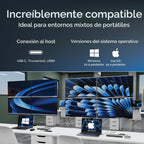 Estación de acoplamiento USB C enchufable 5 monitores, 140W, DisplayLink