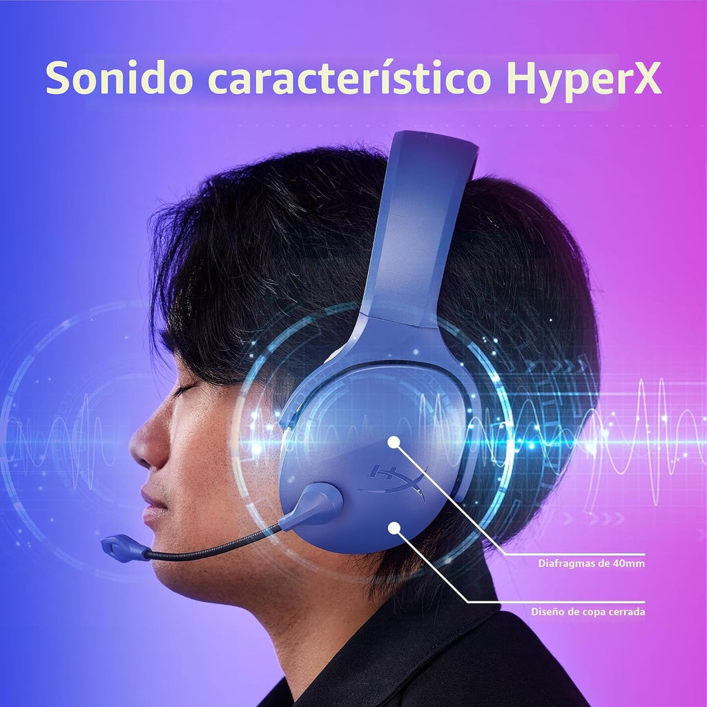 HyperX Cloud Jet - Auriculares inalámbricos duales para juegos, dongle de 2.4 GHz, Bluetooth 5.3, PC, PS5, móvil, USB-A - Negro