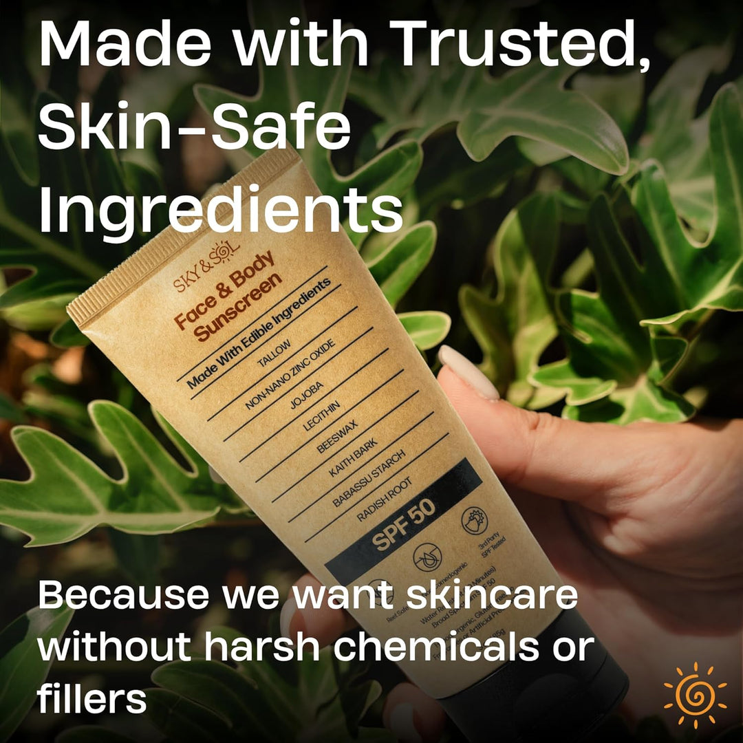 Sky and Sol Protector solar mineral SPF 50 | Con hierba seca y óxid...