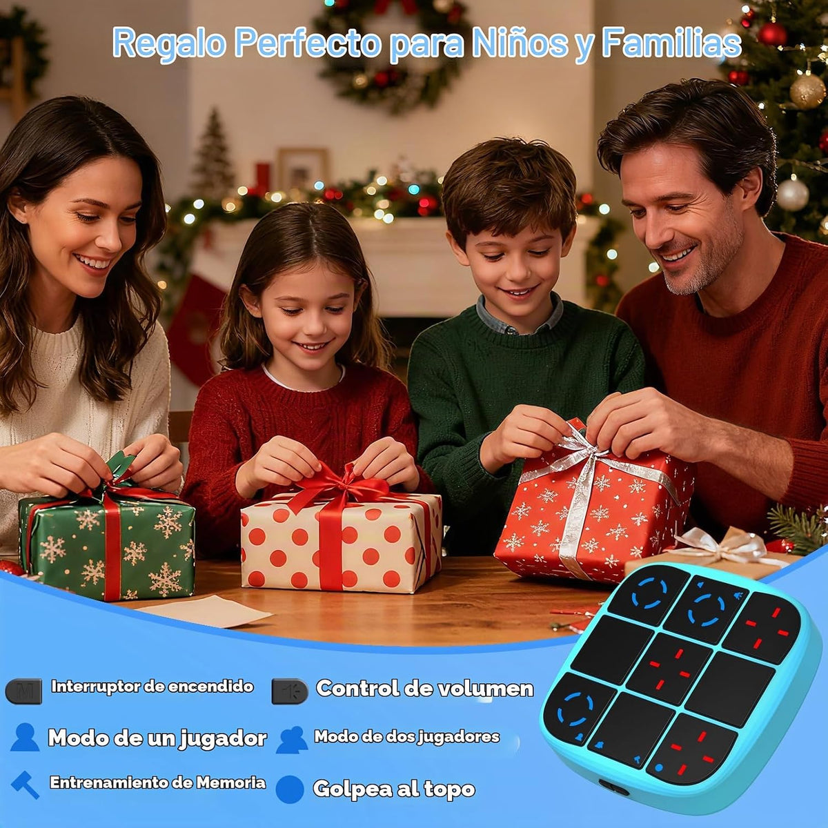 KOQQQ Juego de pernos recargables Tic-Tac-Toe, consola de rompecabezas portátil 4 en 1, juego de memoria educativo electrónico, juegos de mesa portátiles de viaje en automóvil para niños y adultos