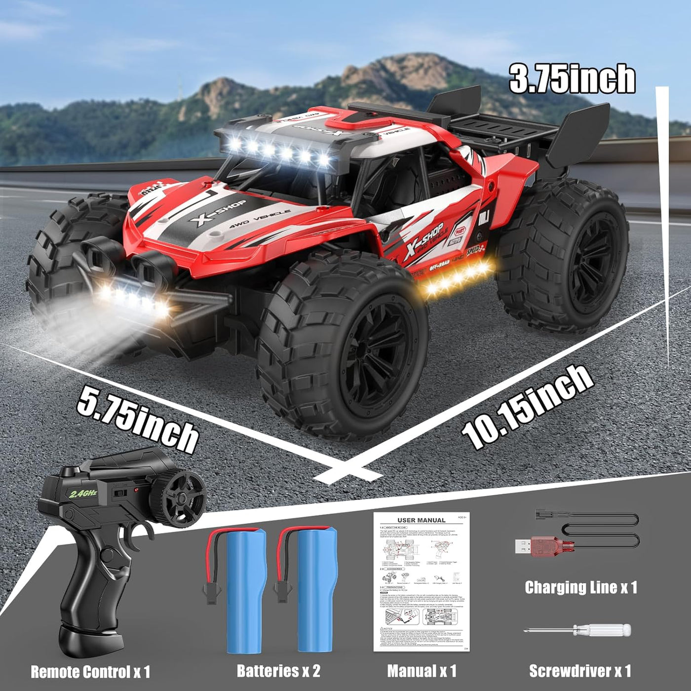 Scientoy Auto de control remoto 30KPH de alta velocidad