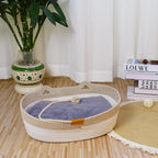 Cama de cuerda para gatos, cesta de cama para gatos con