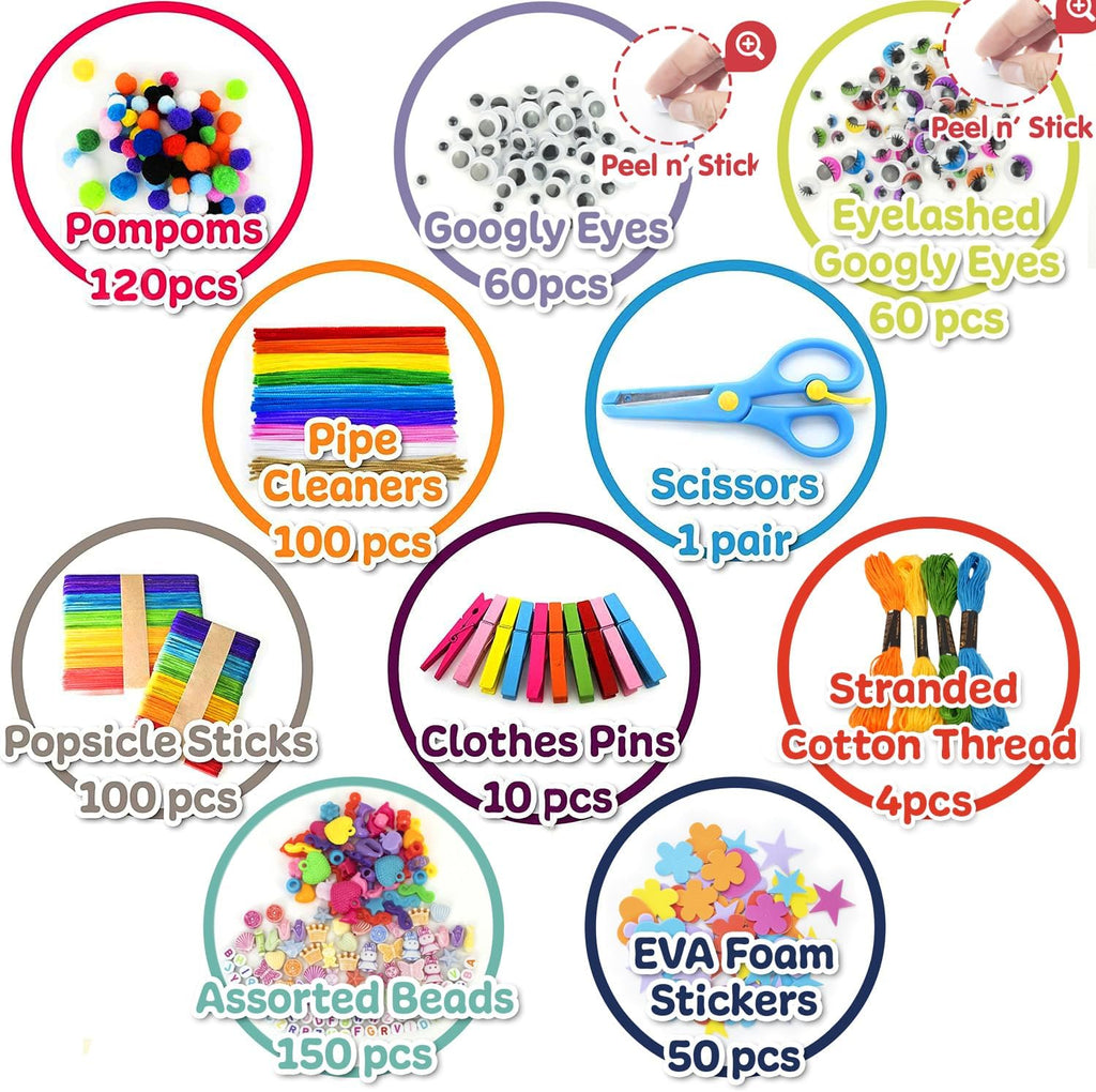 Olly Kids Suministros de Arte y Manualidades para Niñas de 4 5 6 7 8 9 10 11 y 12 - Caja de Arte Portátil de 3 Capas con el Mejor Juego de Suministros de Manualidades