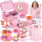 Hohosunlar Juego de fiesta de té para niñas pequeñas 3-5, 6-8, juguetes de