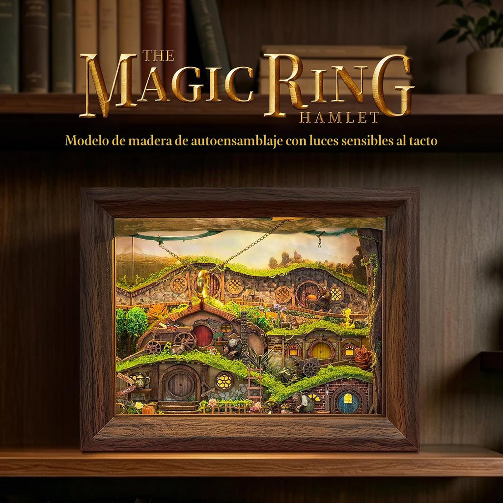 The Magic Ring Hamlet Kit de caja de sombra en miniatura para casa