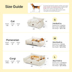 Bedsure ComfyFleece® se muestra en la televisión, lindo sofá para perros medianos, 36 pulgadas, color crema