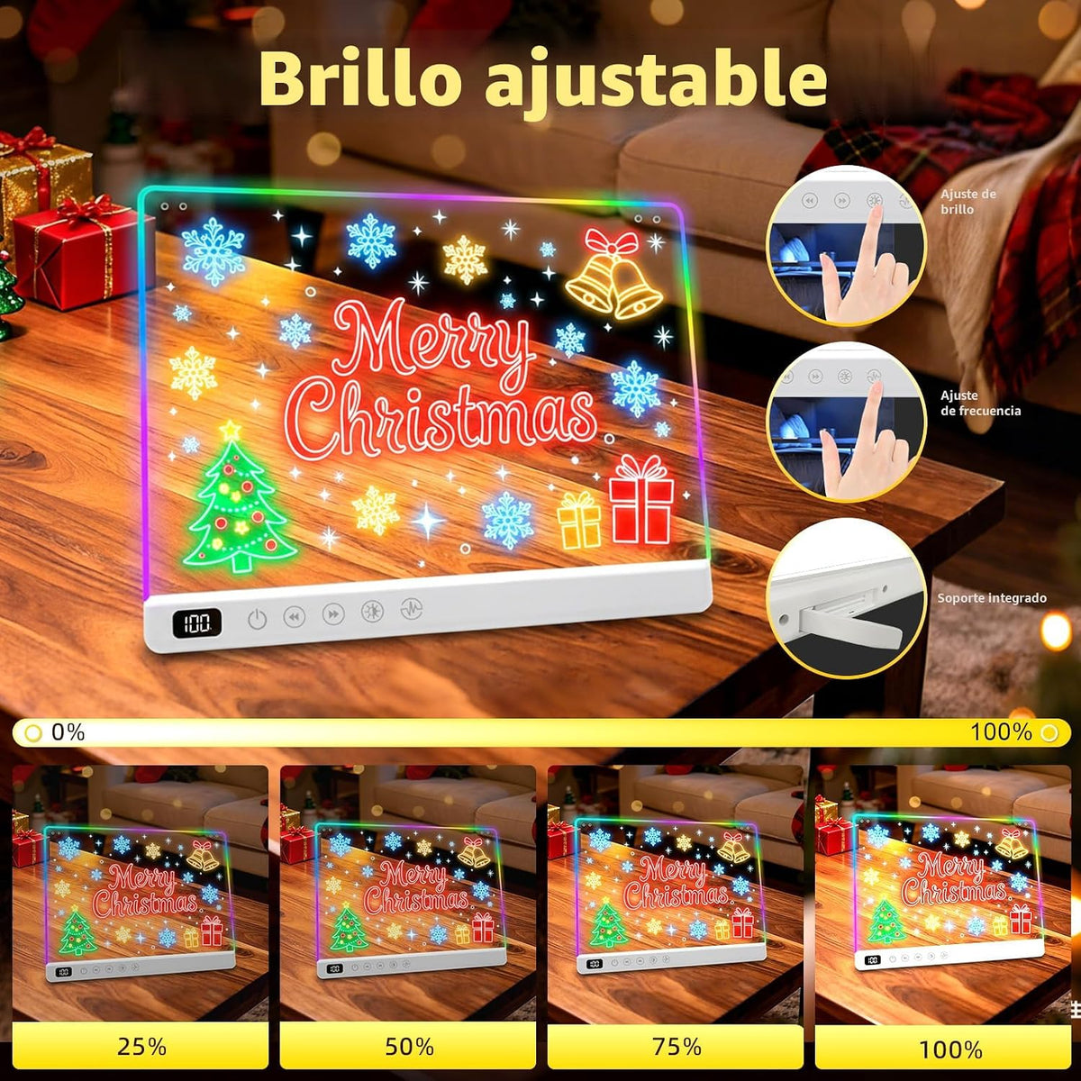 Tablero de dibujo LED con 13 efectos de luz, 16 pulgadas, recargable, para garabatos LED, con colores, tableta de dibujo con luz de neón, regalos para niños, ideas de regalo de Pascua