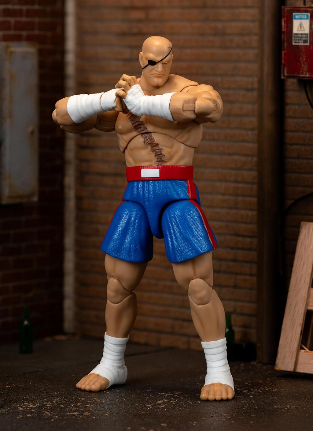 Jada Street Fighter II Sagat Deluxe - Figura de acción a escala 1:12, altamente articulada