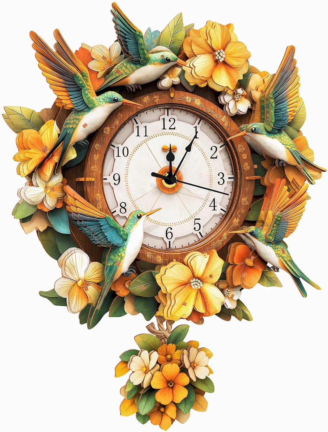 KAAYEE Rompecabezas 3D para adultos, reloj de colibrí, pájaro, rompecabezas