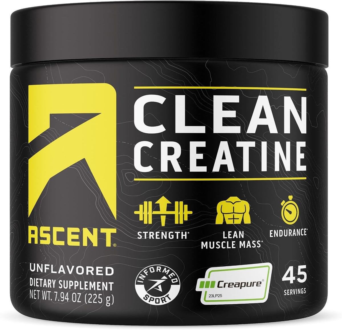Ascent Creatina Monohidrato Limpia en Polvo - 5G Por Porción, Suple...