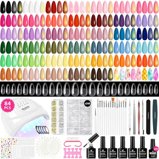 VANREESA Kit de 84 Piezas de Esmalte de Uñas en Gel con Luz UV y Pu...