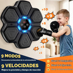 Máquina de boxeo musical para niños, entrenador de boxeo Bluetooth montado en la pared con guantes de boxeo, ideas de juguetes de boxeo para niños y niñas de 3, 4, 5, 6, 7, 8, 9, 10, 11, 12 años
