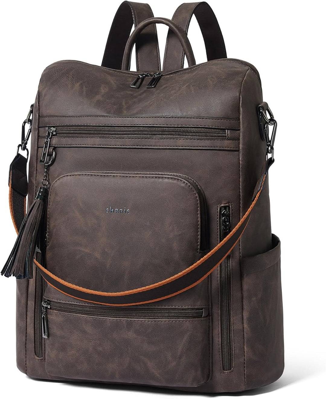 Mochila Shrrie de cuero vegano para computadora portátil de 14 pulg...
