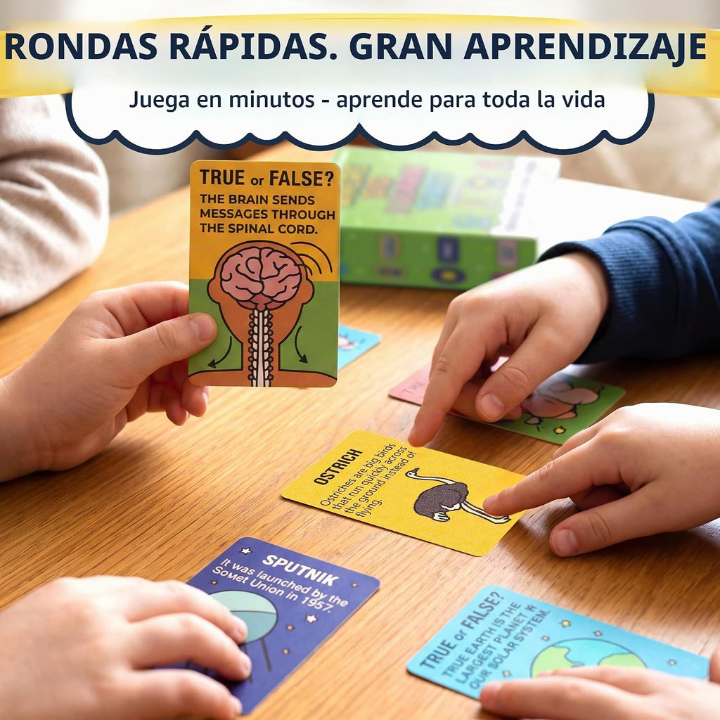 Quokka Juegos de preguntas para niños - 4 Set Mundo, Espacio, Historia y