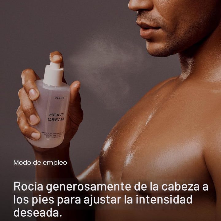 PHLUR Heavy Cream Body Mist - Spray corporal y para cabello con aro...