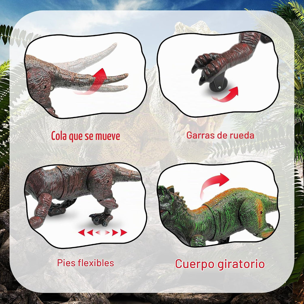 Juguetes de dinosaurio a control remoto para niños de 3-5, 5-7, 8-12, 10-12, juguete electrónico RC T Rex Dino robot para niños, los mejores regalos de Navidad y cumpleaños para niños de 6, 7, 8, 9, 10, 11 y 12 años (color: azul)