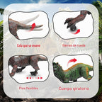 Juguetes de dinosaurio a control remoto para niños de 3-5, 5-7, 8-12, 10-12, juguete electrónico RC T Rex Dino robot para niños, los mejores regalos de Navidad y cumpleaños para niños de 6, 7, 8, 9, 10, 11 y 12 años (color: azul)