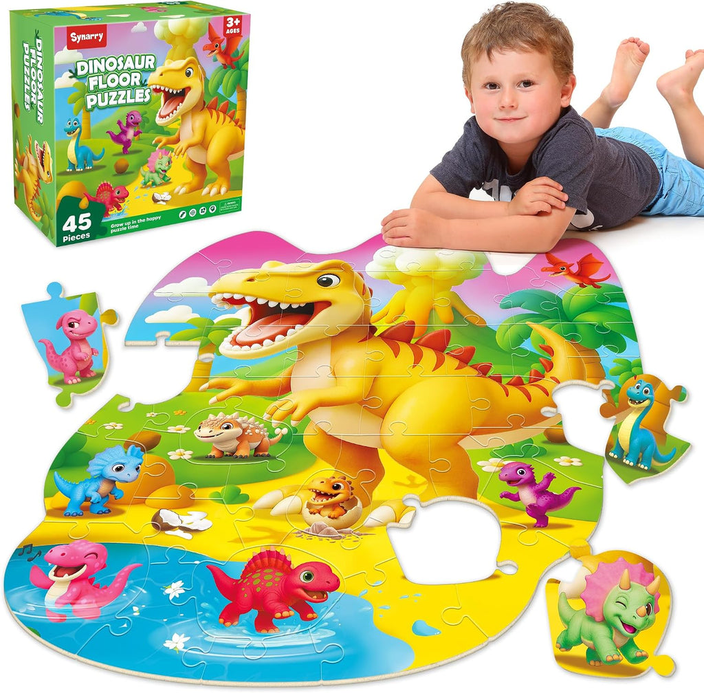 SYNARRY Dinosaur Floor Puzzles para niños 3-5 años Grande 45 piezas