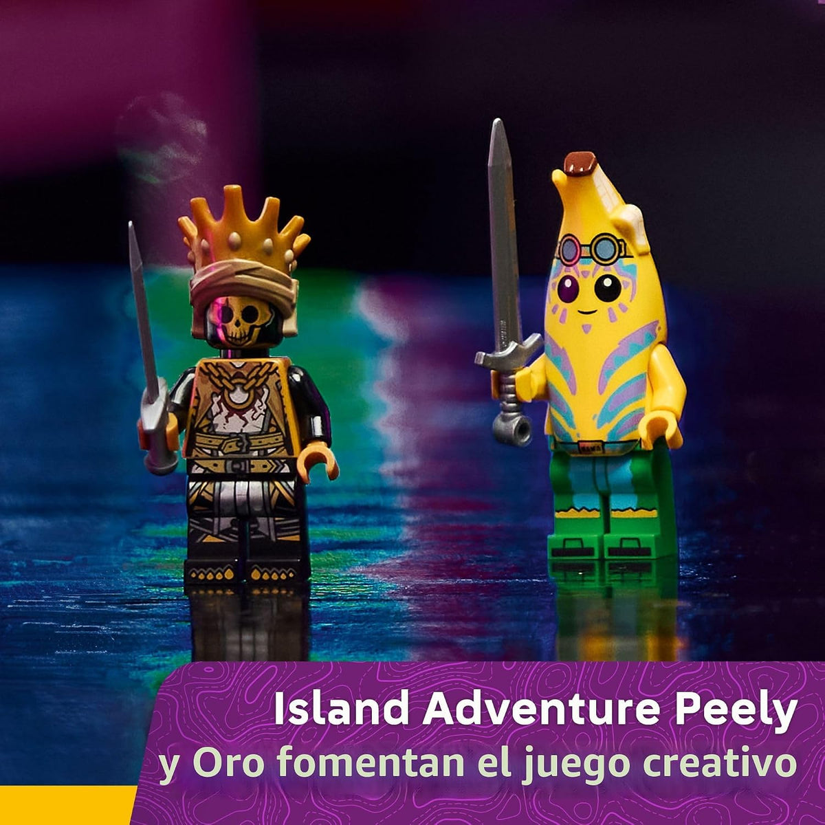 LEGO Fortnite Klombo Kids Toy - Figura de acción Fortnite con minifiguras Peely y Oro - Juguete de construcción y juego de rol para niñas y niños de 10 años en adelante - Idea de regalo para