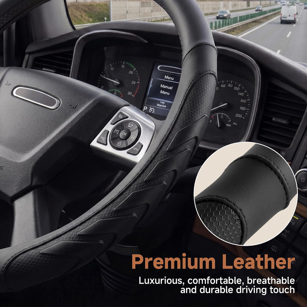 West Llama Funda para volante de semircamión, ajuste universal para volantes grandes de 17.5 a 18 pulgadas para RV, plataforma grande, 18 ruedas, camiones comerciales y autobuses (tamaño extra grande)