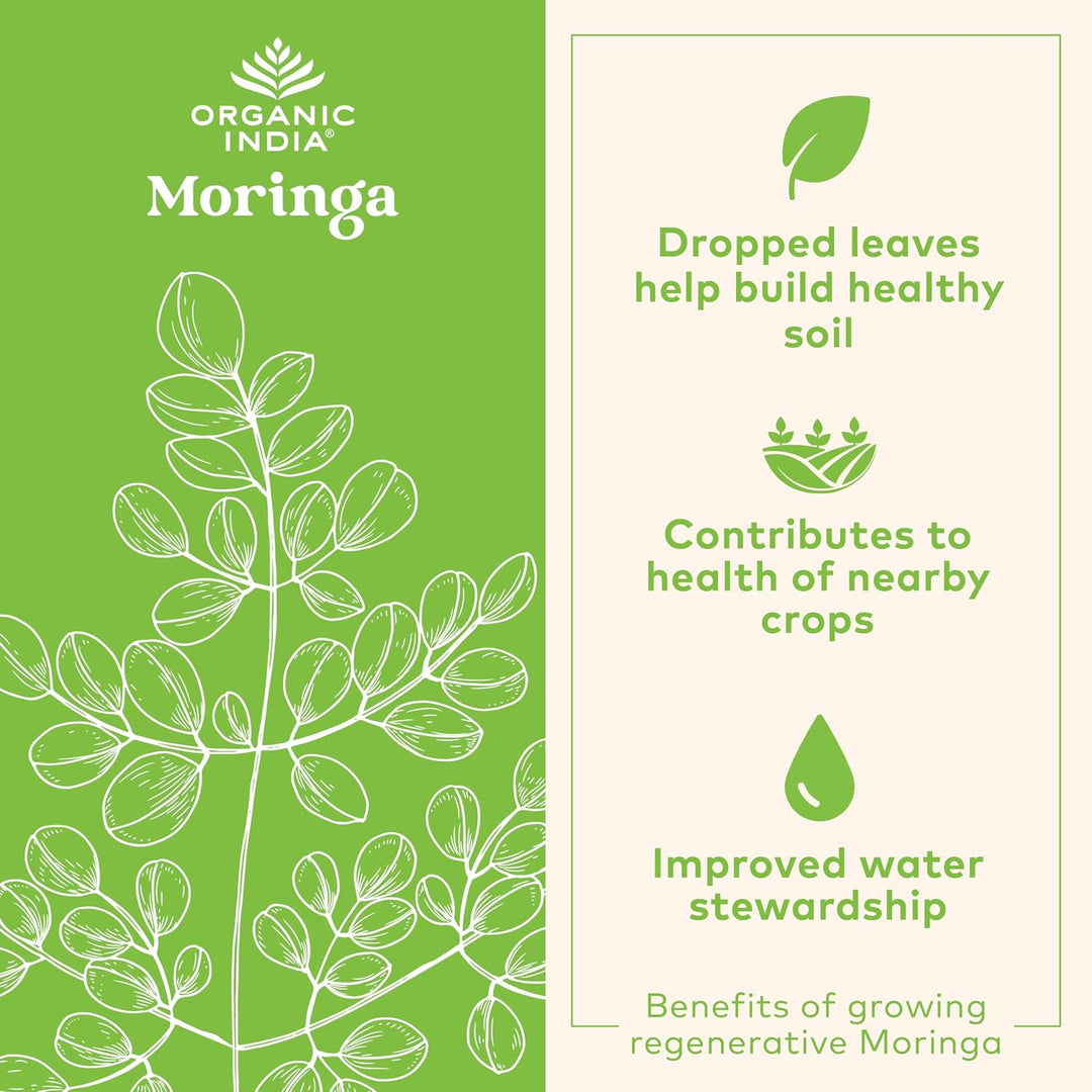ORGANIC INDIA Moringa Cápsulas orgánicas - Suplemento de moringa -...