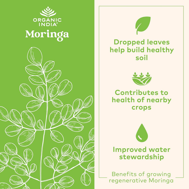 ORGANIC INDIA Moringa Cápsulas orgánicas - Suplemento de moringa -...