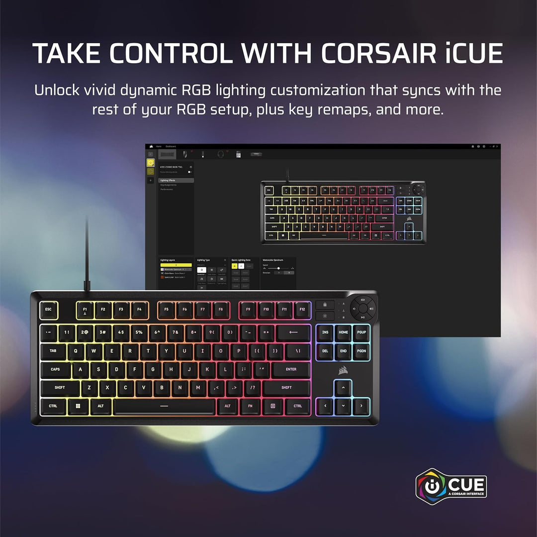 Corsair K55 CORE TKL Teclado RGB para videojuegos \u2013 Tenkeyless...