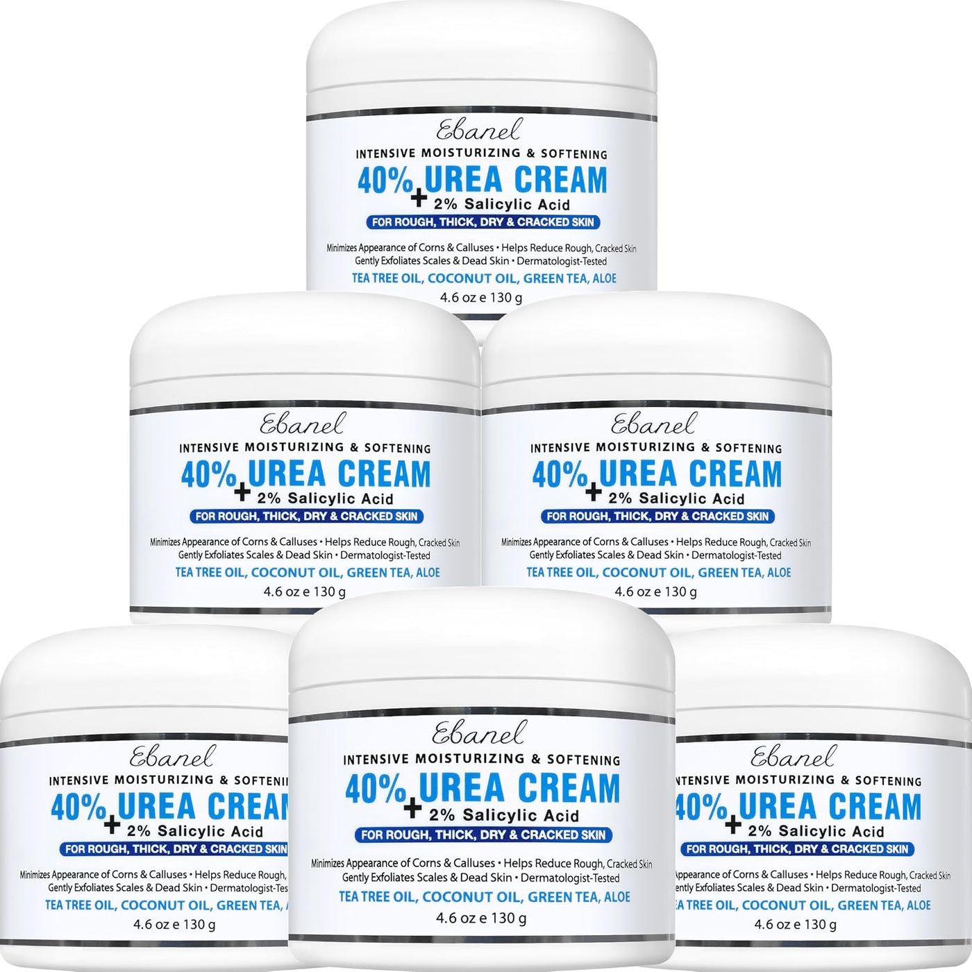 Ebanel Crema de urea 40% más ácido salicílico 2%, crema de pies par...