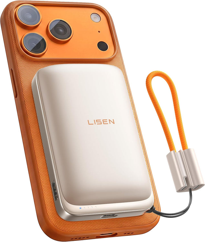 LISEN Cargador portátil magnético para iPhone 10000mAh | QI2.2 Carg...