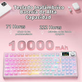 AULA F98 Pro V3 Teclado mecánico inalámbrico con pantalla y perilla...