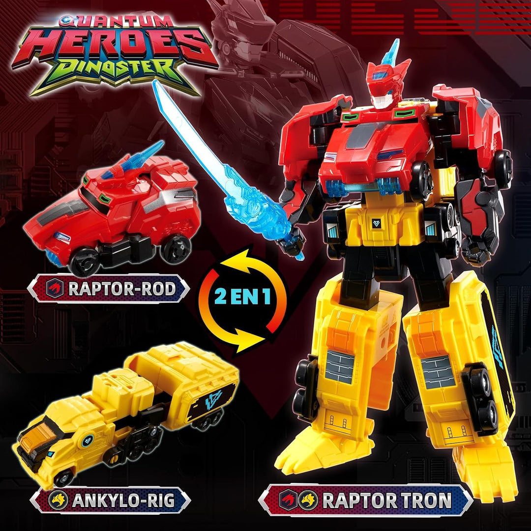 QUANTUM HEROES DINOSTER Juguetes transformadores, robot transformad...