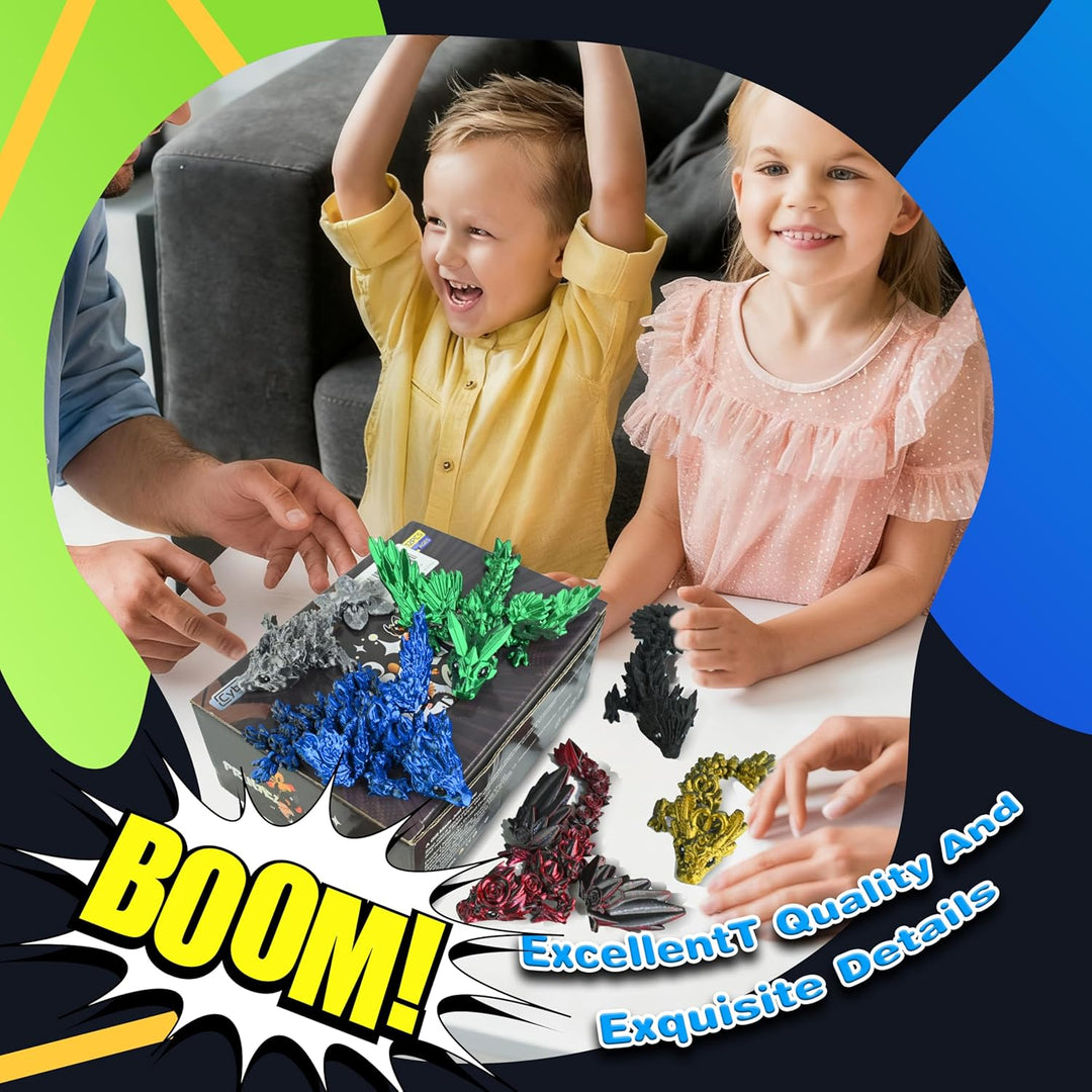Cybermaker Juego de 12 Piezas de Dragón Impreso en 3D