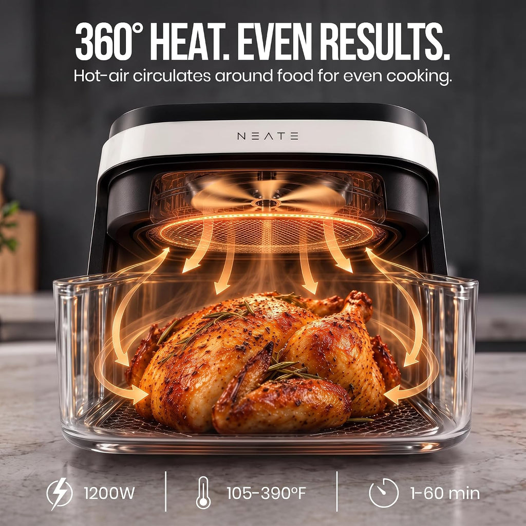 5.8QT Air Fryer | 8-en-1 Preset Cook Modes | Cook Steak, Chicken, Fish, Veggies, Fries & más | Temperature & Timer Control | blanco