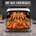 5.8QT Air Fryer | 8-en-1 Preset Cook Modes | Cook Steak, Chicken, Fish, Veggies, Fries & más | Temperature & Timer Control | blanco